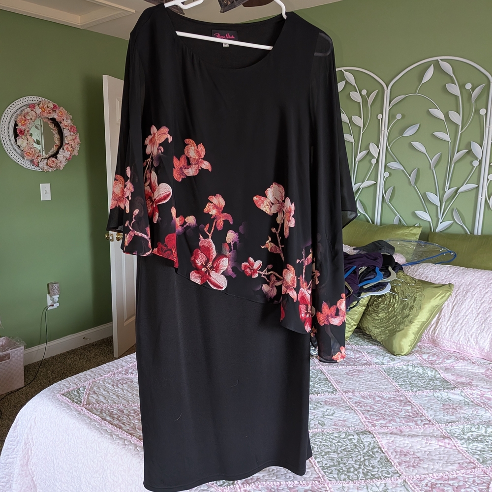 Floral Black Dress